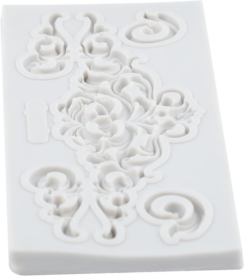 TAOXIBEI Baroque Curlicues Scroll Lace Border Silicone Molds Relief Flower Lace Filigree Polymer Clay Mold for DIY Crafts Epoxy Resin Casting Air Dry Polymer Clay Plaster Jewelry Making - Image 5
